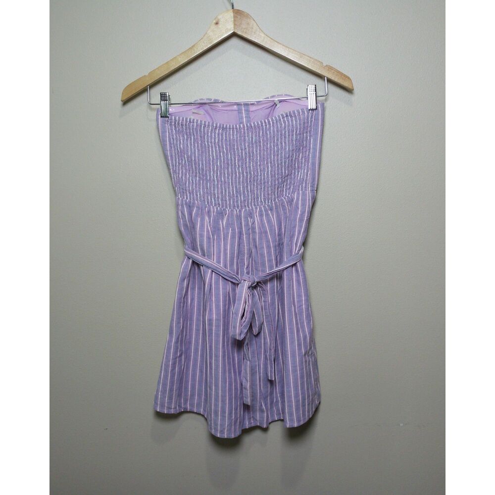 Mossimo Supply Co Strapless Dress M Lavender Stripe Y2K Coquette Summer Mini - Picture 3 of 8